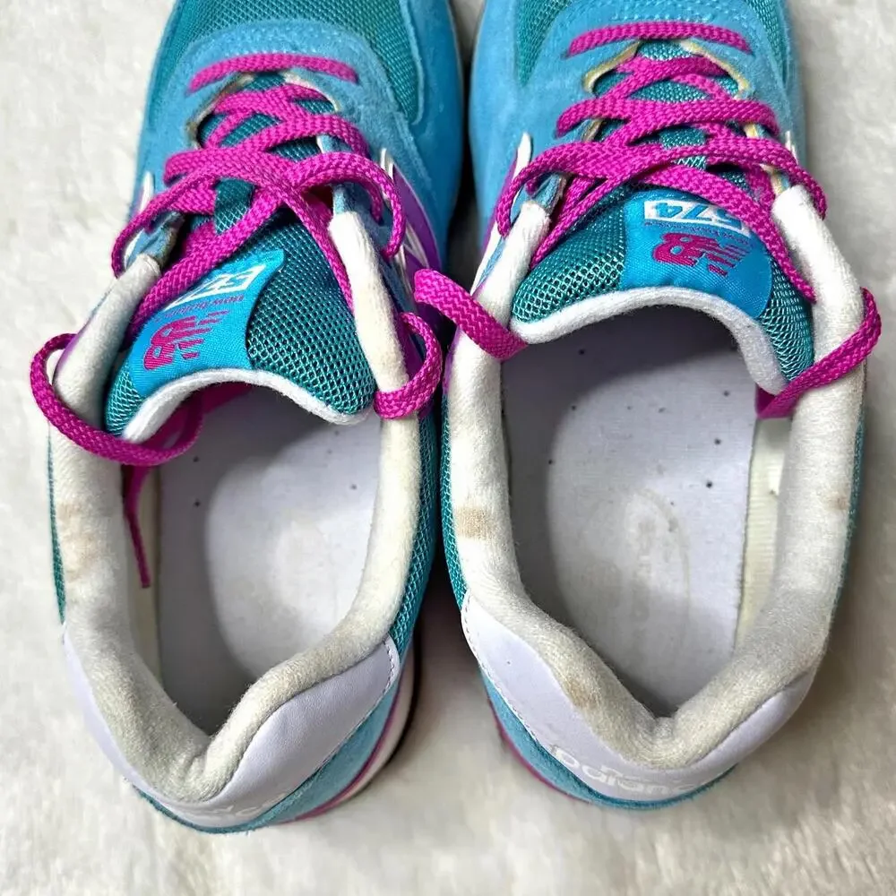 New Balance 574 V1 Blue Lace Up Sneakers Women’s 7 Athletic - Picture 5 of 9